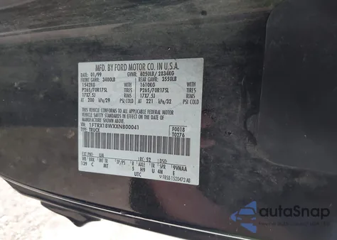 1999 Ford F-150 Lariat/Work Series/Xl/Xlt z USA, uszkodzony, nr VIN 1FTRX18WXXNB00041